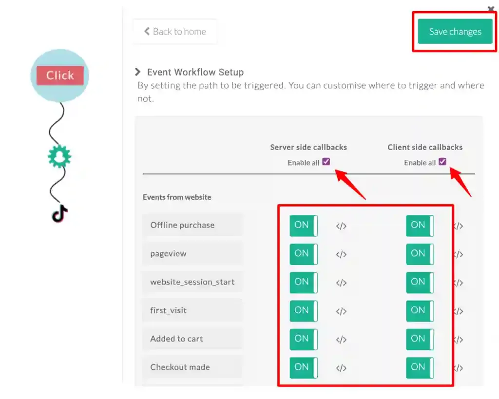 Snapchat event workflow setup in CustomerLabs