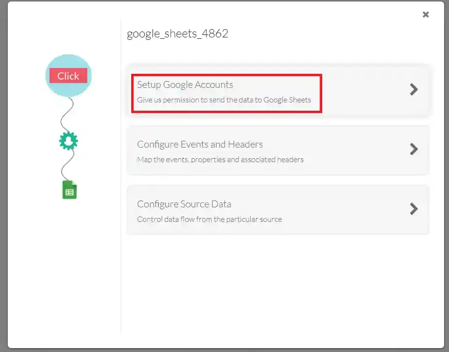 Click Save and Enable then Setup Google Accounts