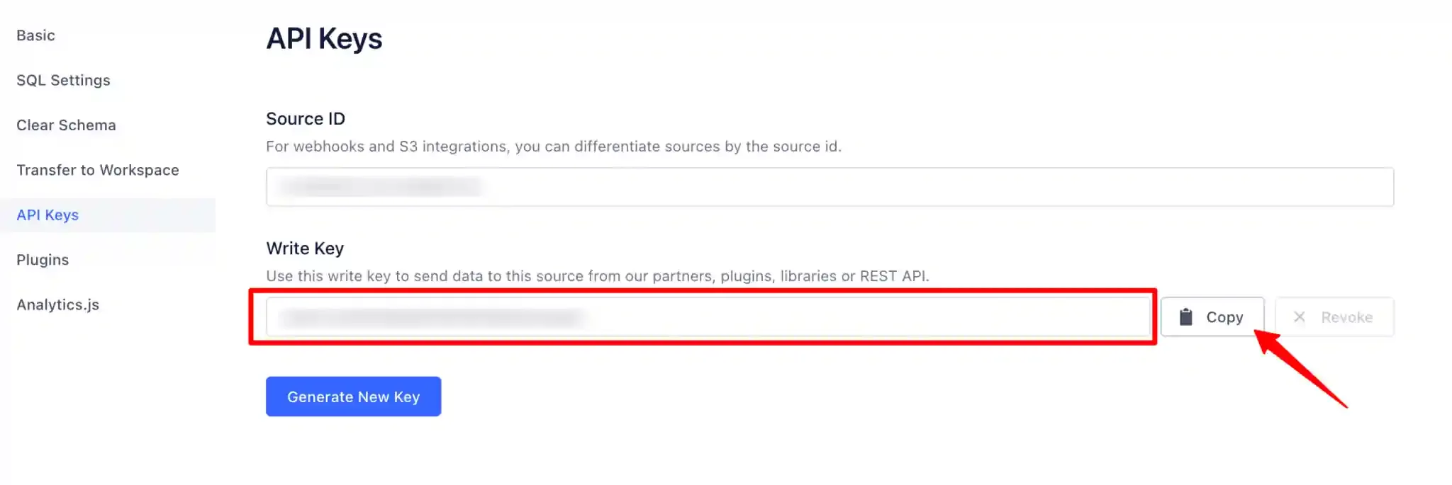 JavaScript source configuration screen