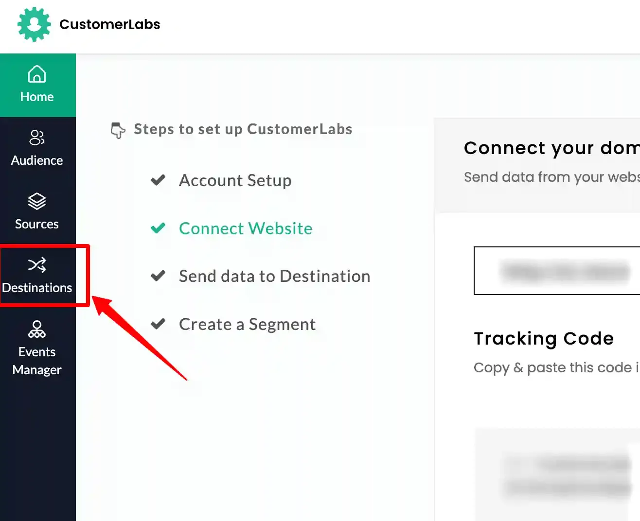 Clicking Settings on the Segment source