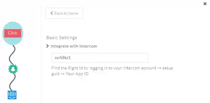 Selecting Intercom from the destinations list