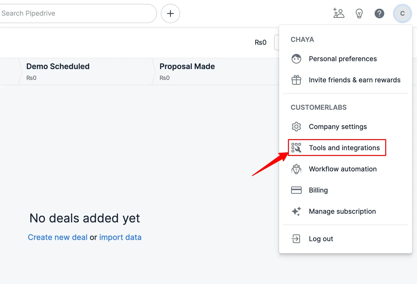 Tools & Integrations in Pipedrive