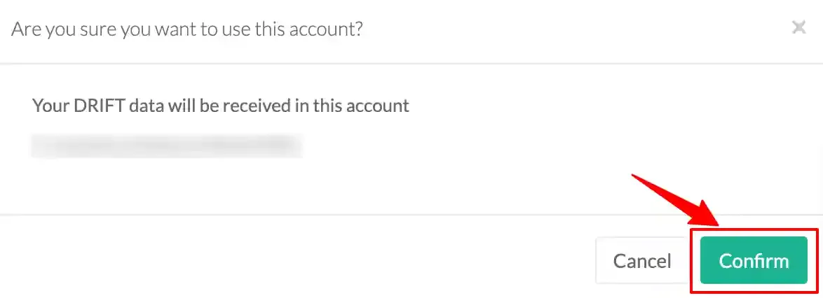 Account selection & confirm screen