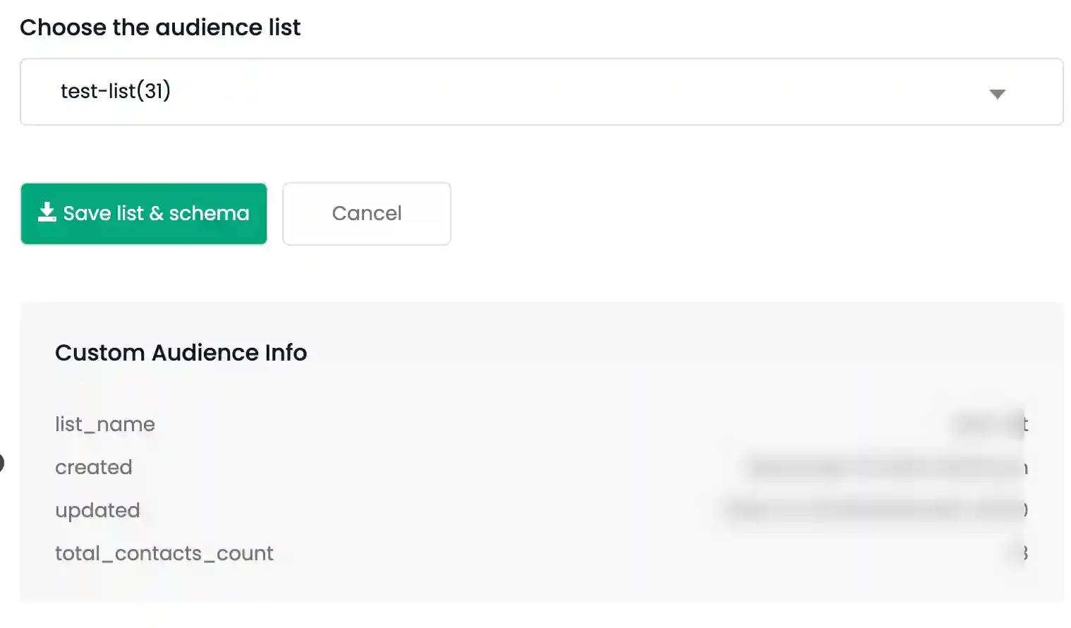 New Maropost contact list configuration fields