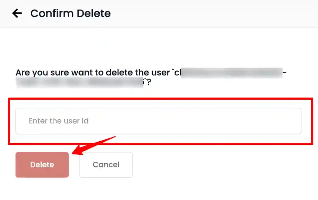 Delete icon on the user profile