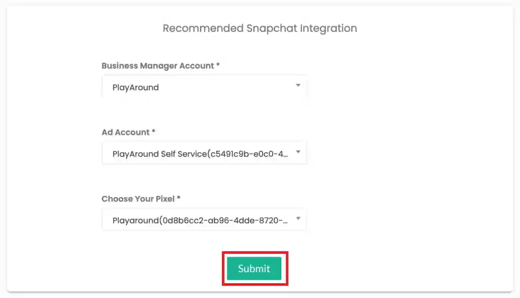 Submitting Snapchat authentication