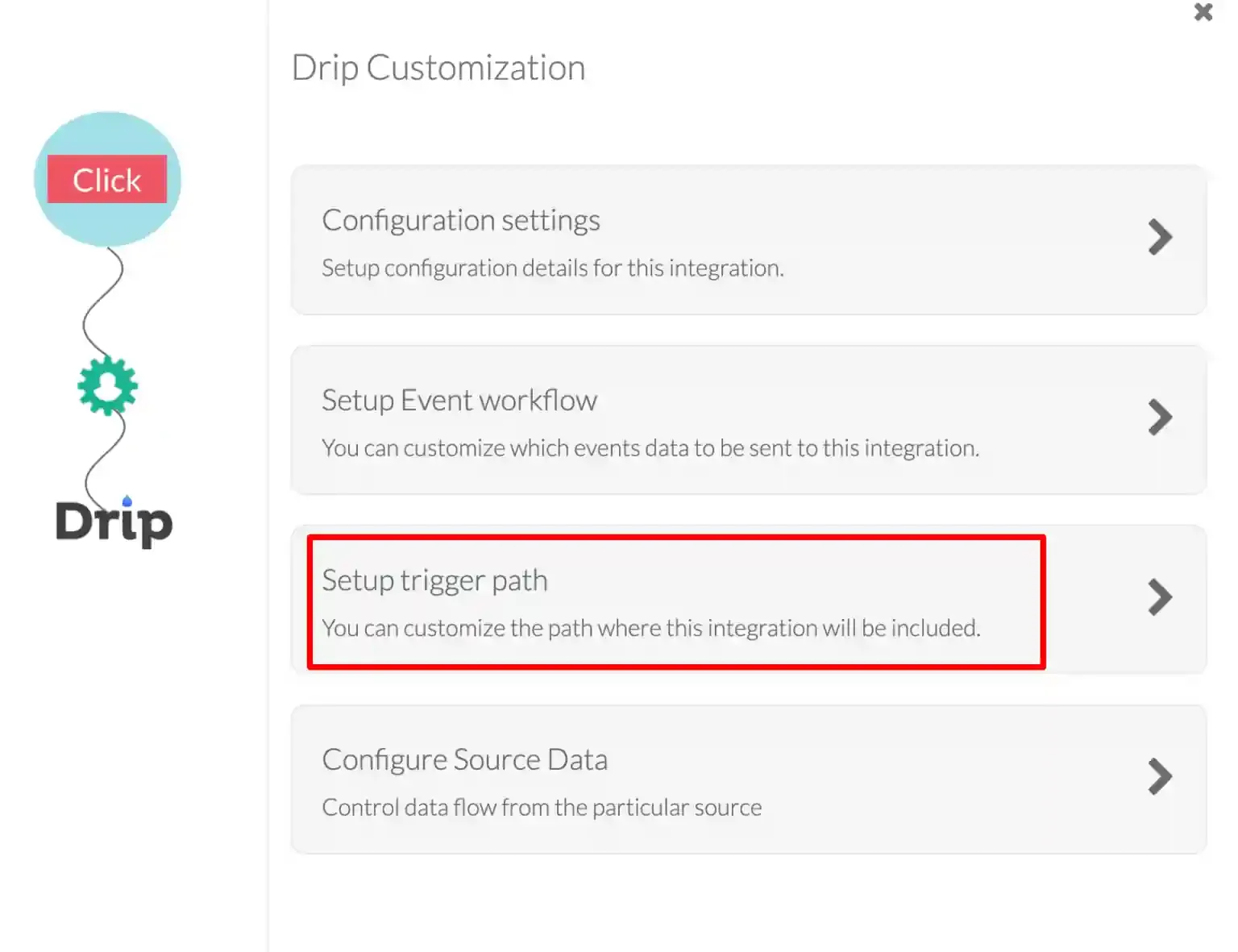 Trigger path URL entry field