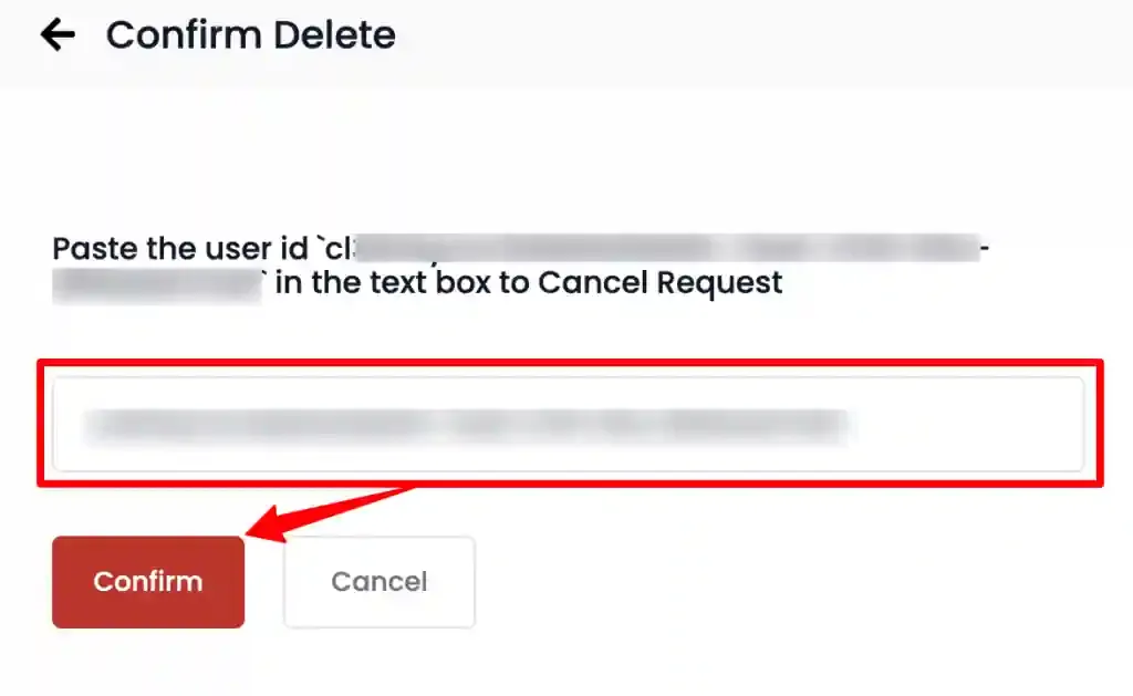 User Deletion Logs showing deletion request status