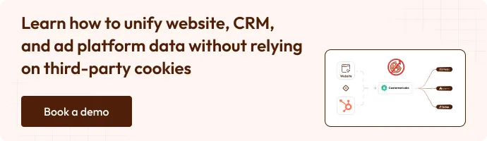 Book a demo to learn how to unify website, CRM, and ad platform data without relying on third-party cookies