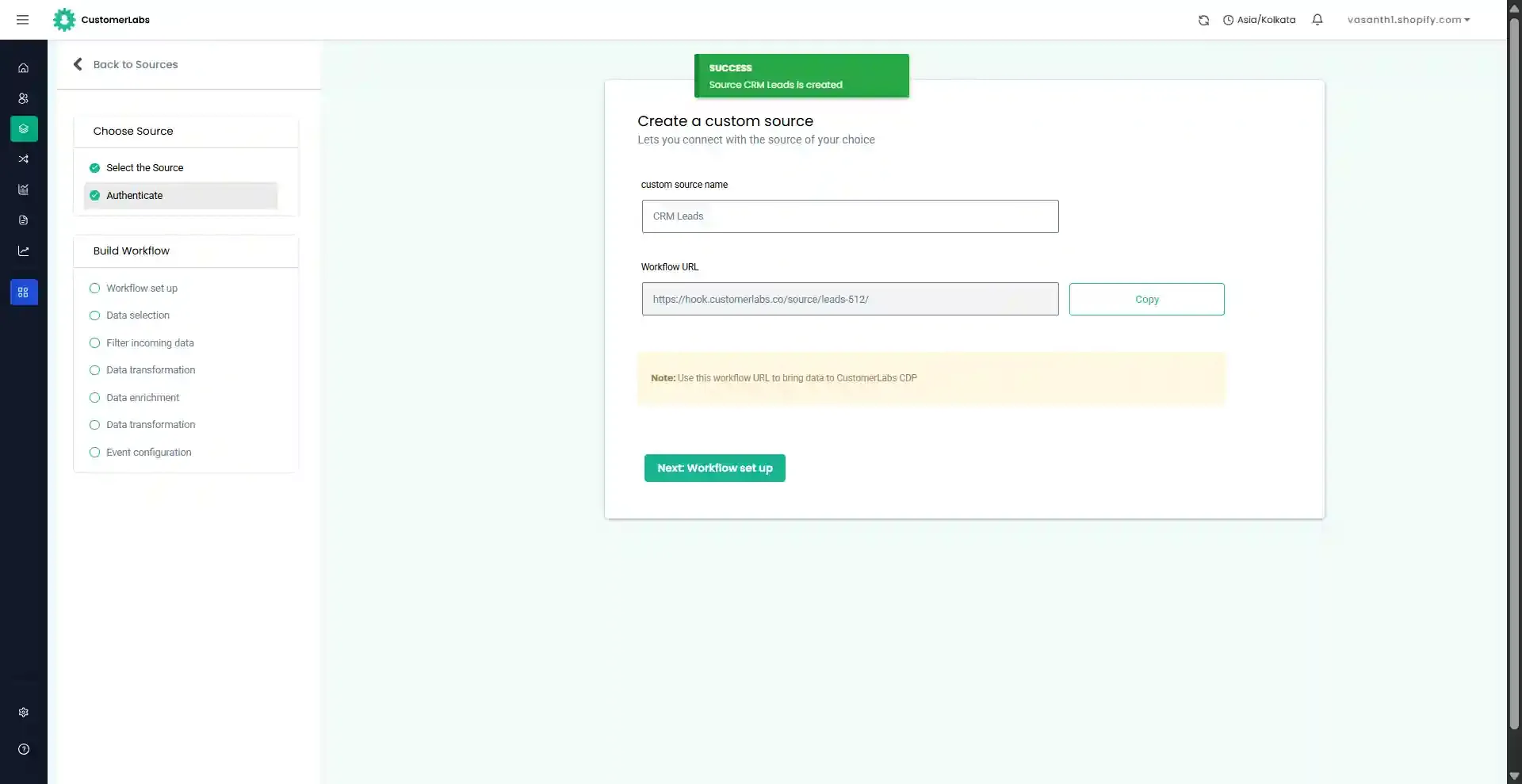 Copy Webhook URL
