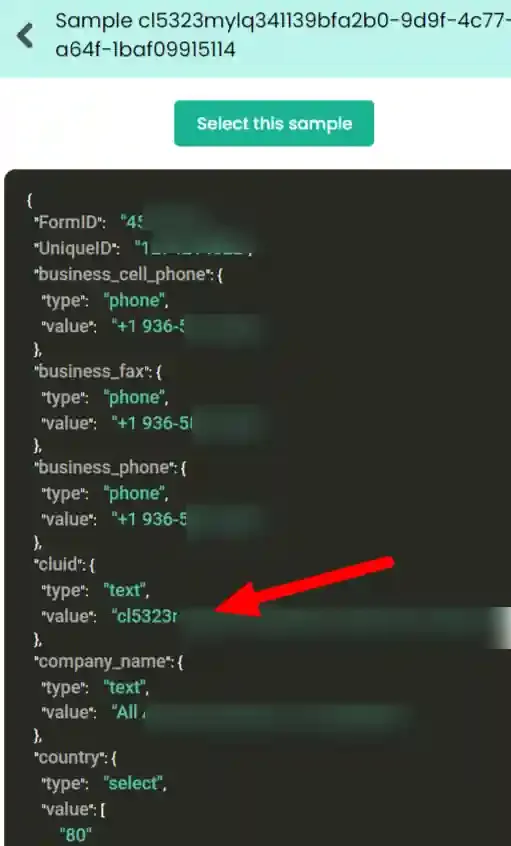 selecting sample data in workflow
