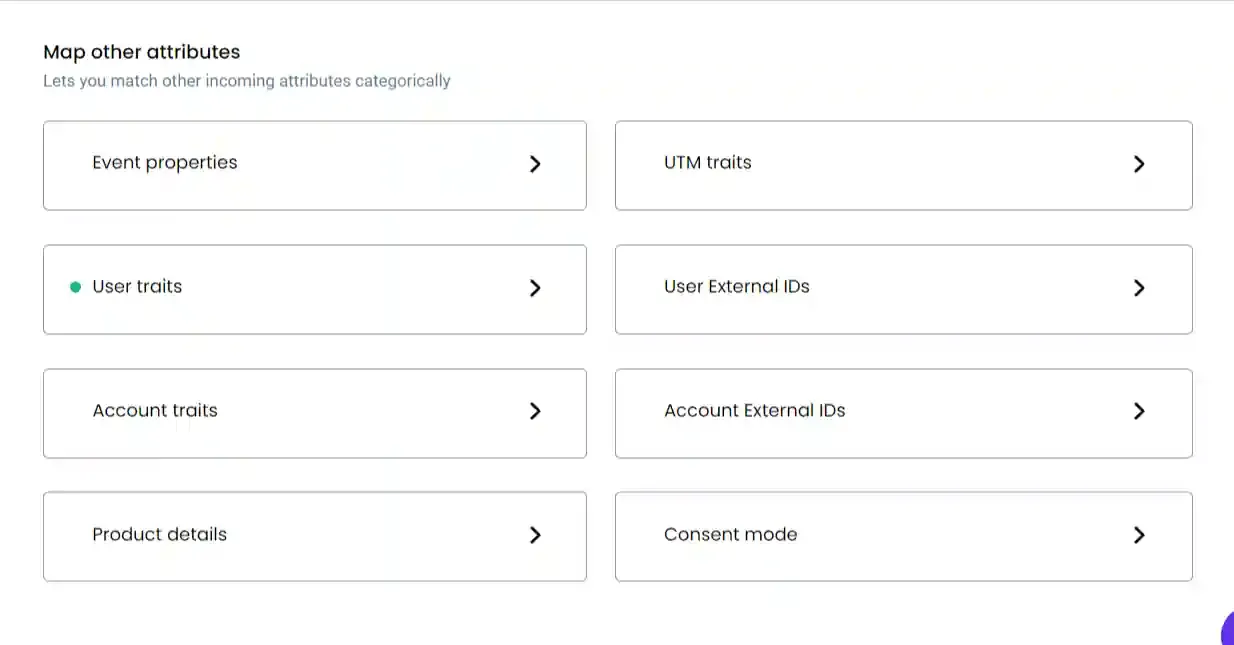 user traits configuration