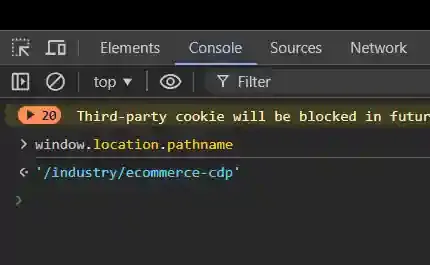 finding pathname in browser console