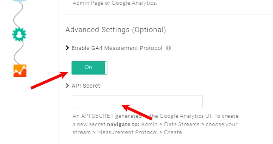 This image explains to click advanced settings ON