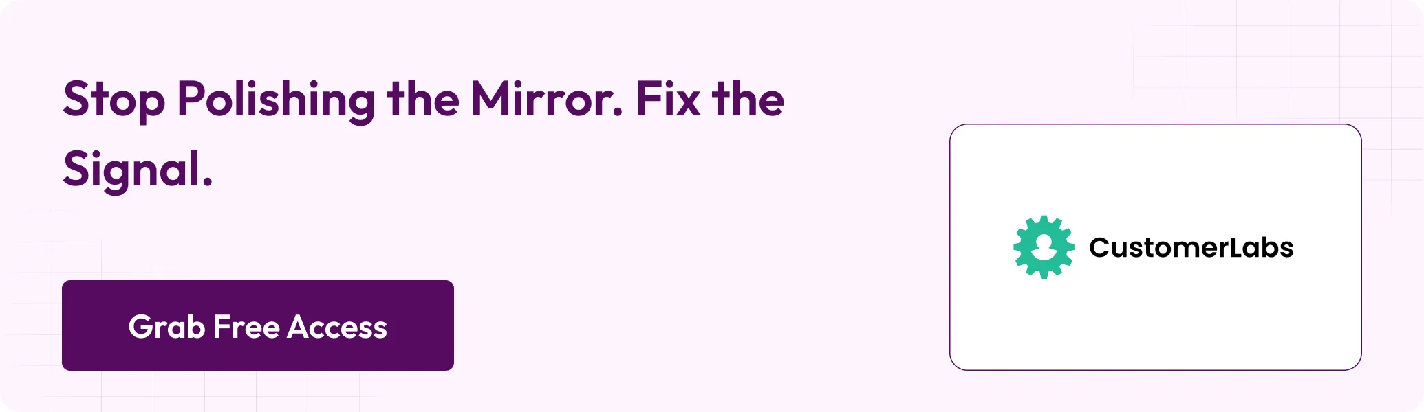 Stop polishing the mirror. Fix the signal.