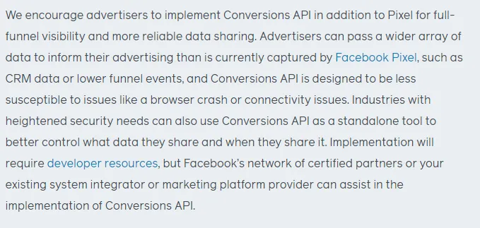 Facebook - Implementation on of Facebook API Conversion