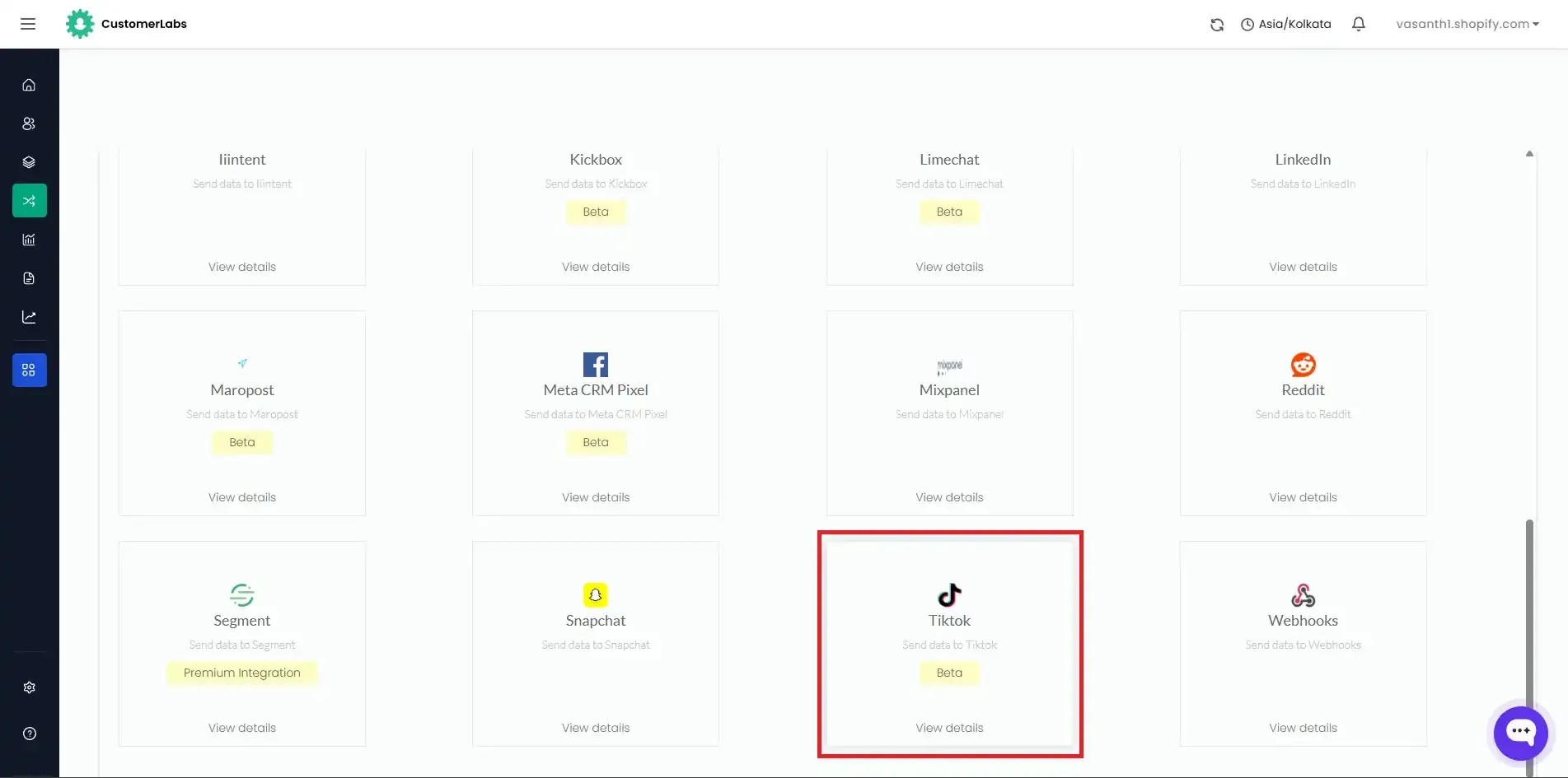 Connect CL to tiktok events API