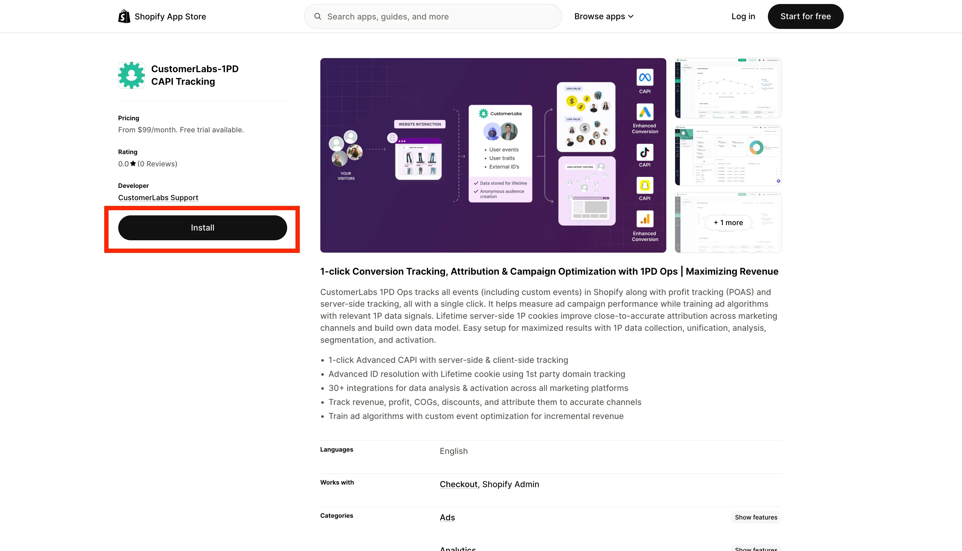 Tracking Shopify Website with Customerlabs 1PD Ops