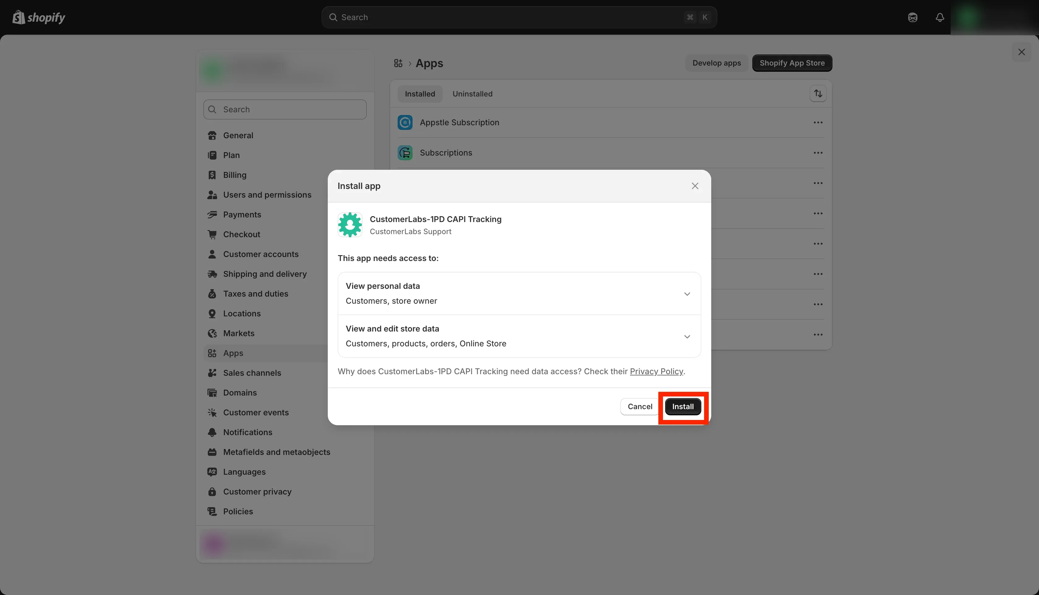 Tracking Shopify Website with Customerlabs 1PD Ops