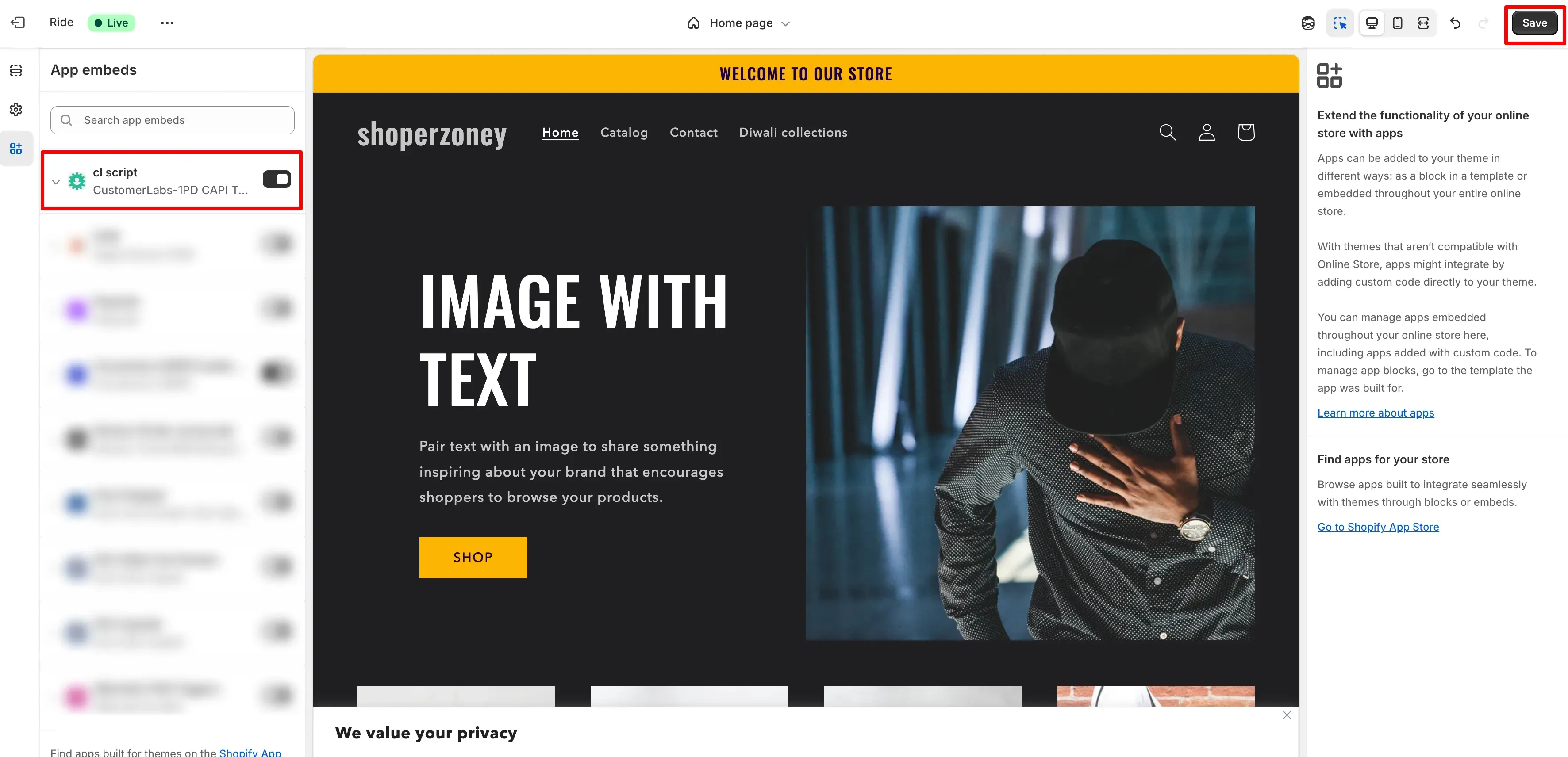 Tracking Shopify Website with Customerlabs 1PD Ops