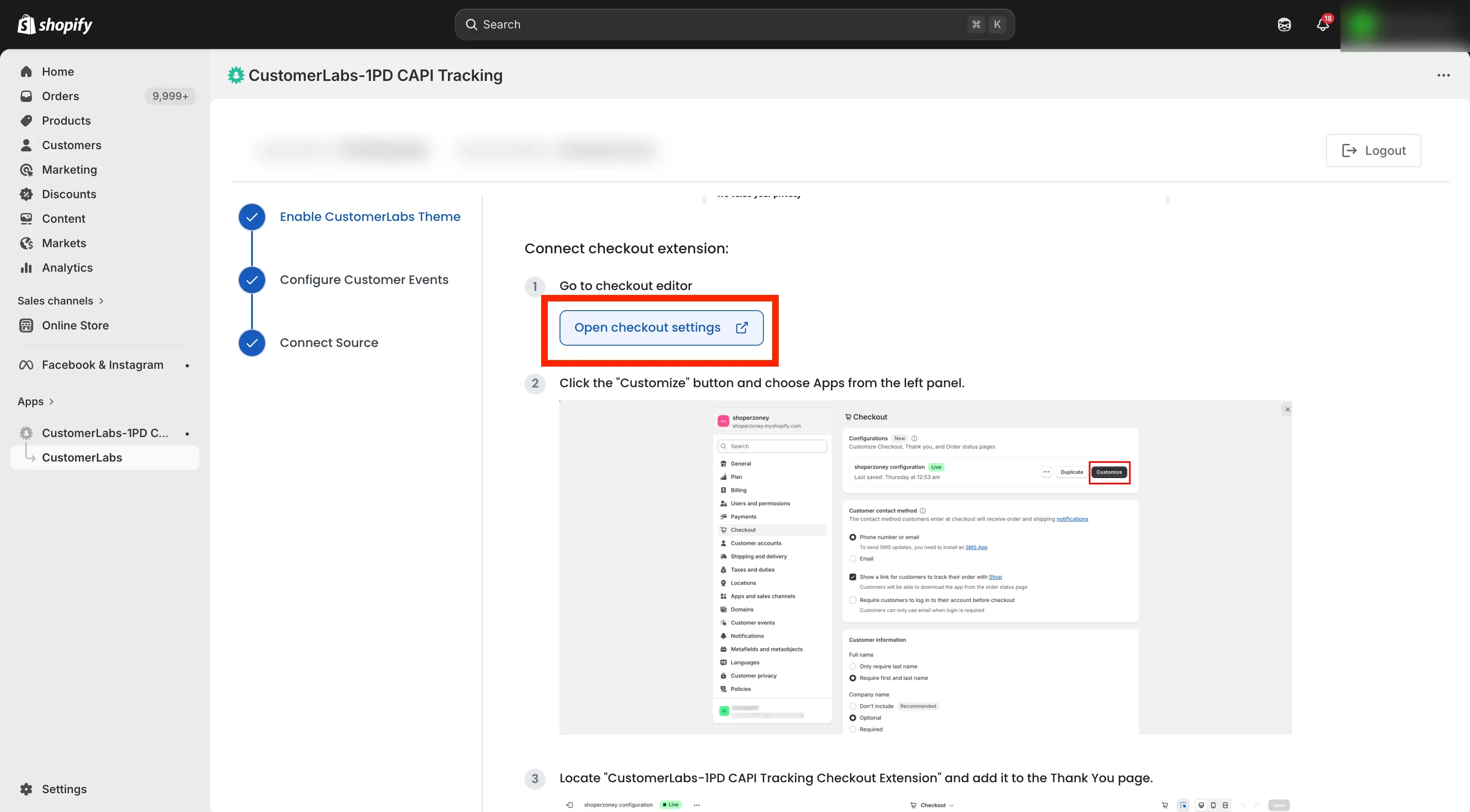 Tracking Shopify Website with Customerlabs 1PD Ops