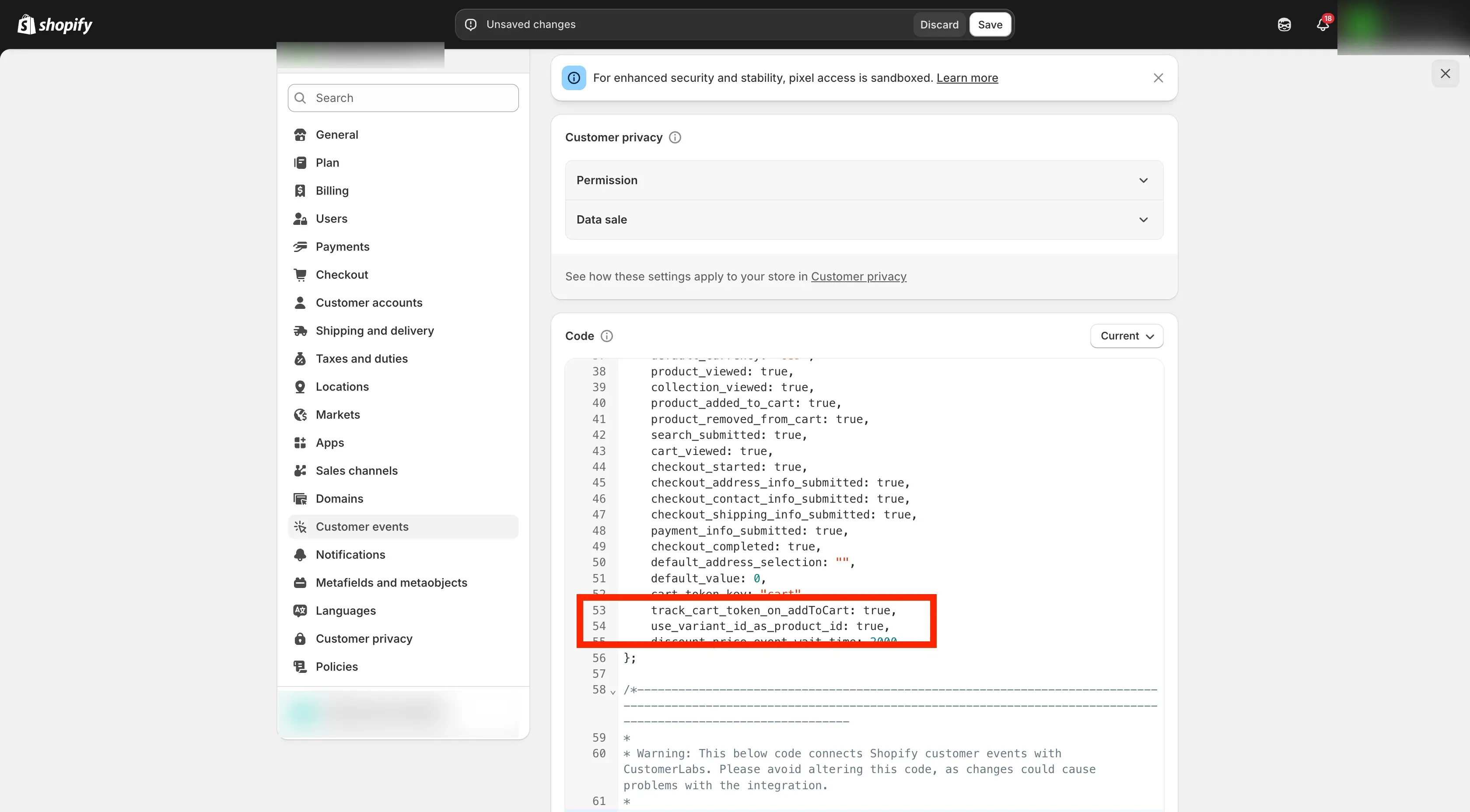 Tracking Shopify Website with Customerlabs 1PD Ops