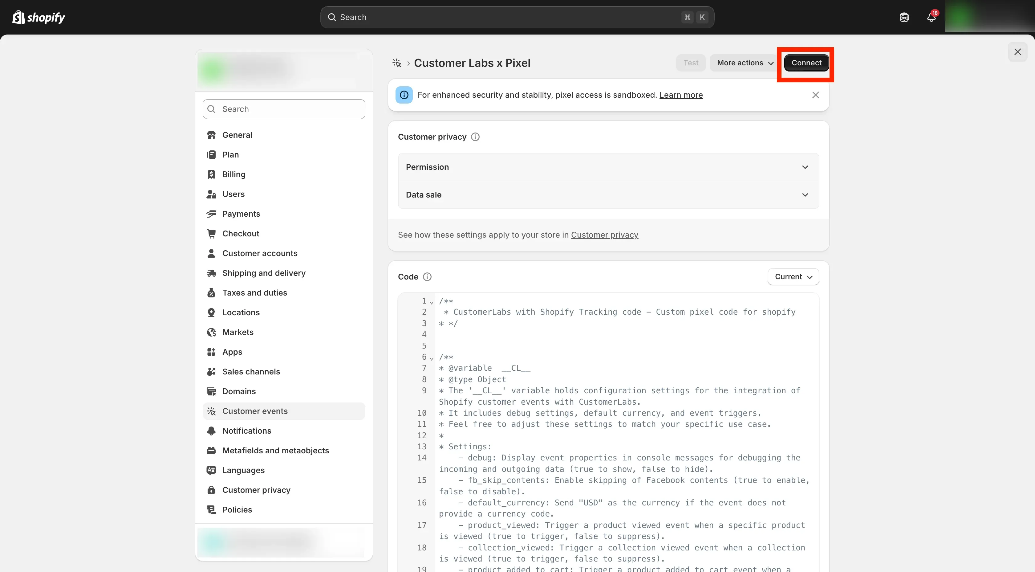 Tracking Shopify Website with Customerlabs 1PD Ops