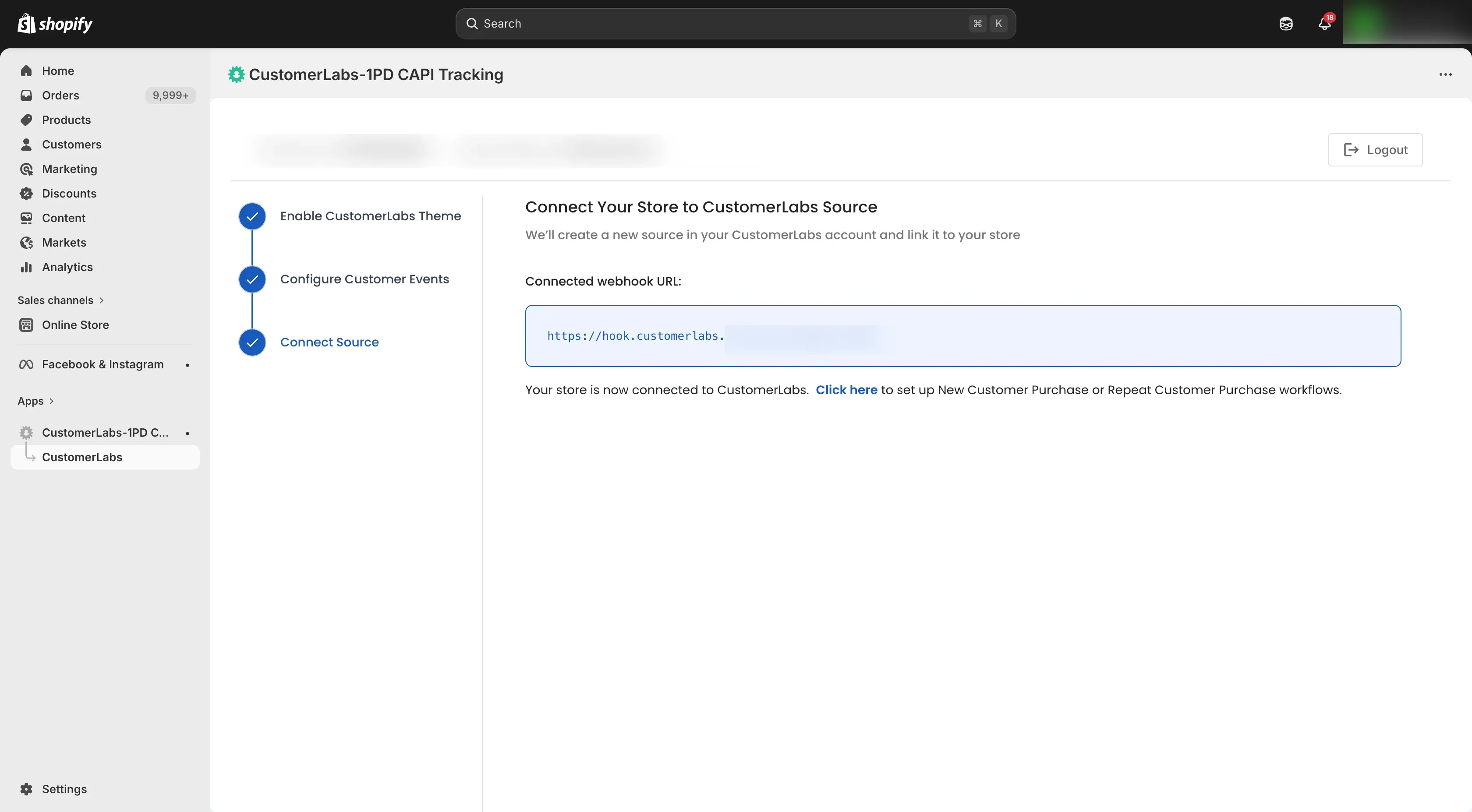 Tracking Shopify Website with Customerlabs 1PD Ops