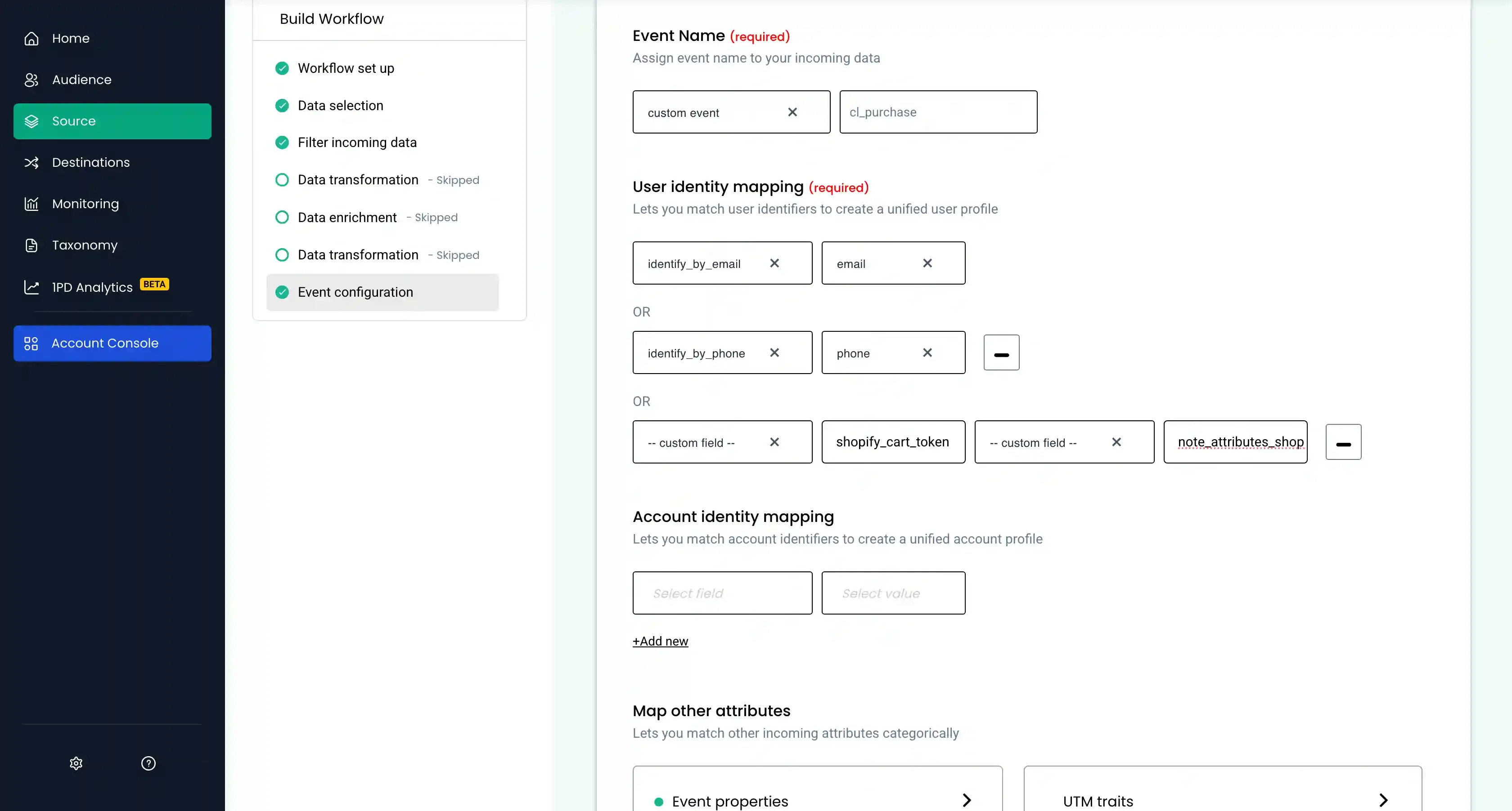 Tracking Shopify Website with Customerlabs 1PD Ops