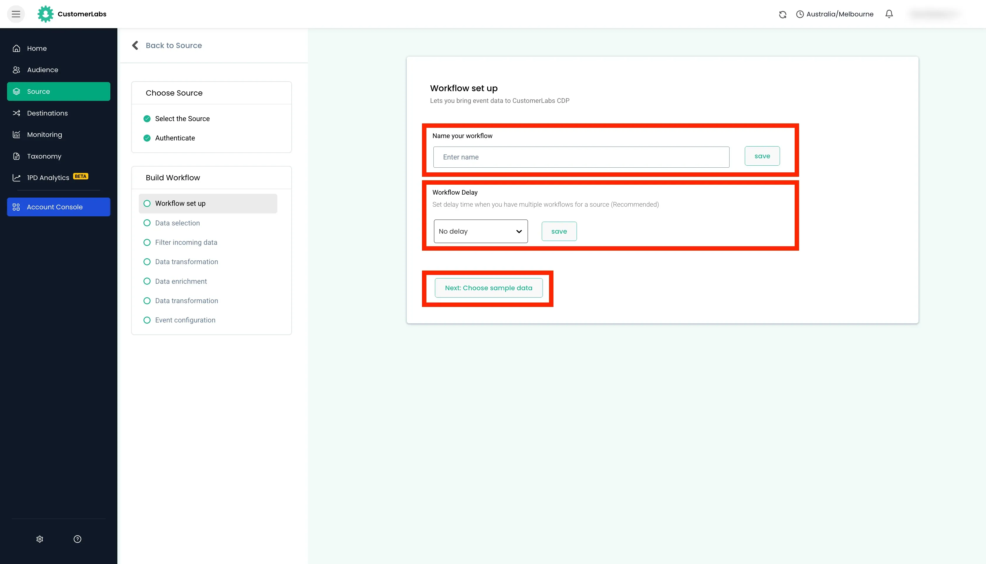 configuring workflow in Customerlabs 1PD Ops