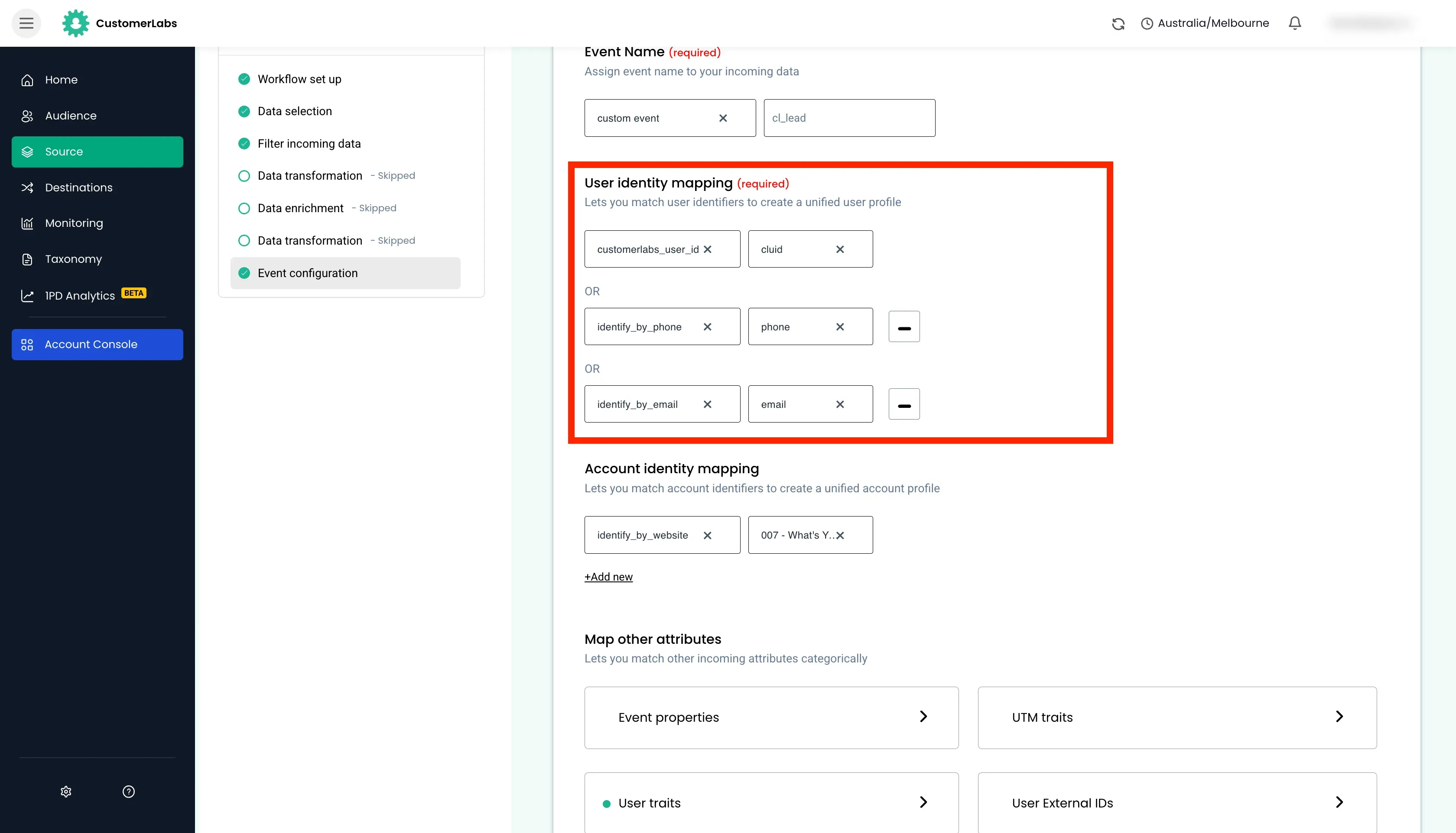 configuring workflow in Customerlabs 1PD Ops