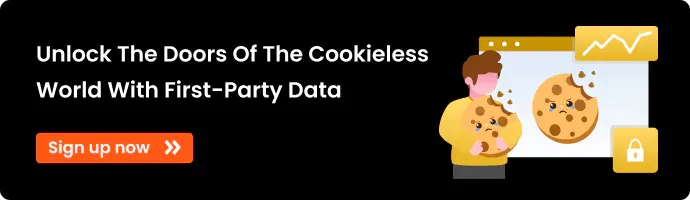 CTA with the text Unlock the Doors of The Cookieless world with First-party Data Sign Up Now for Customerlabs 1PD Ops, First-party Audience