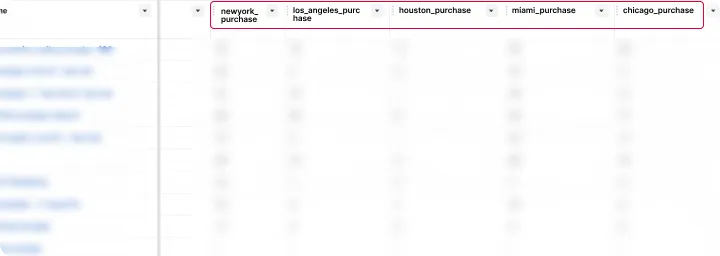 Custom reporting view of new customer spend distribution across regions