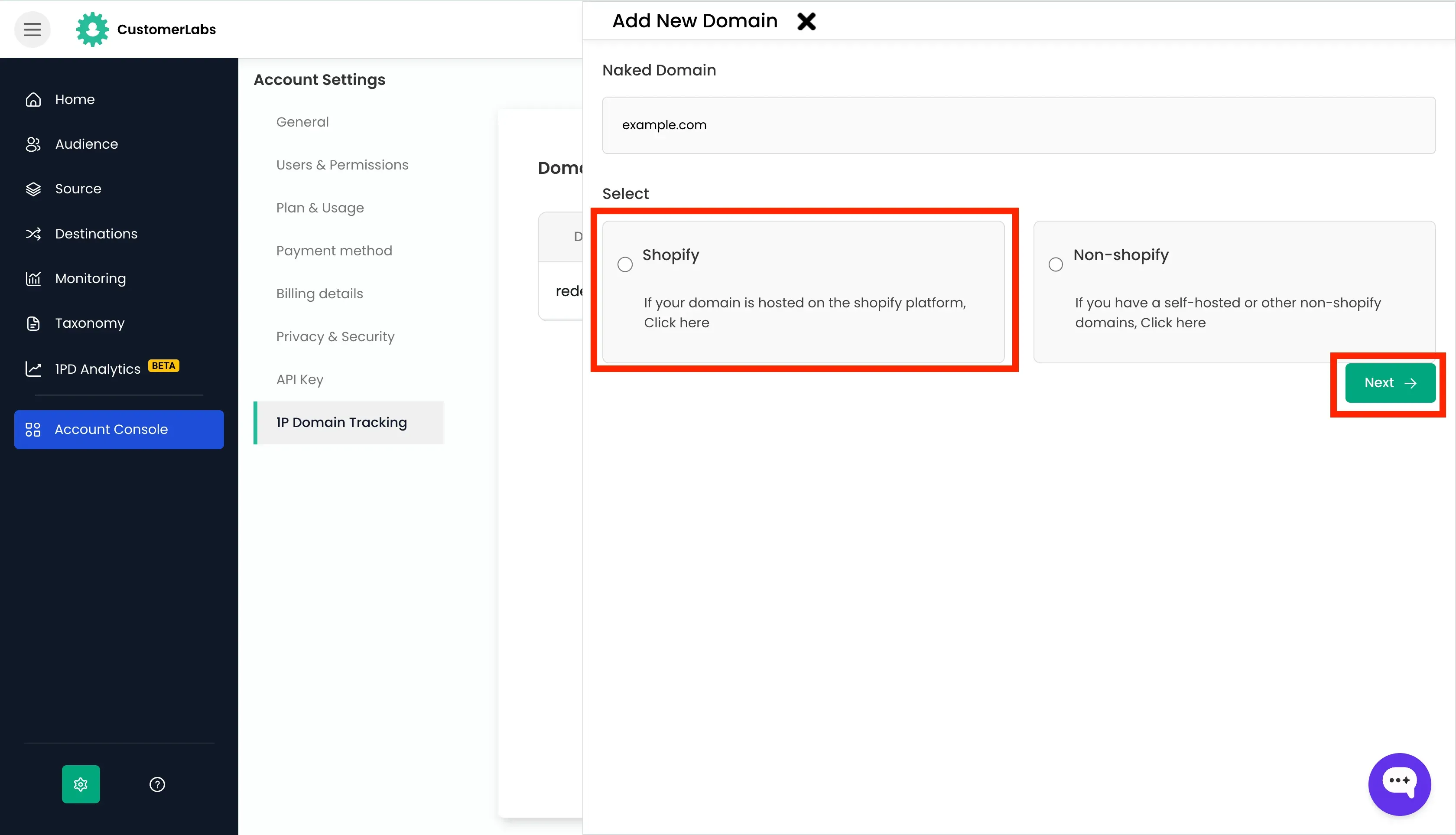 Add domain