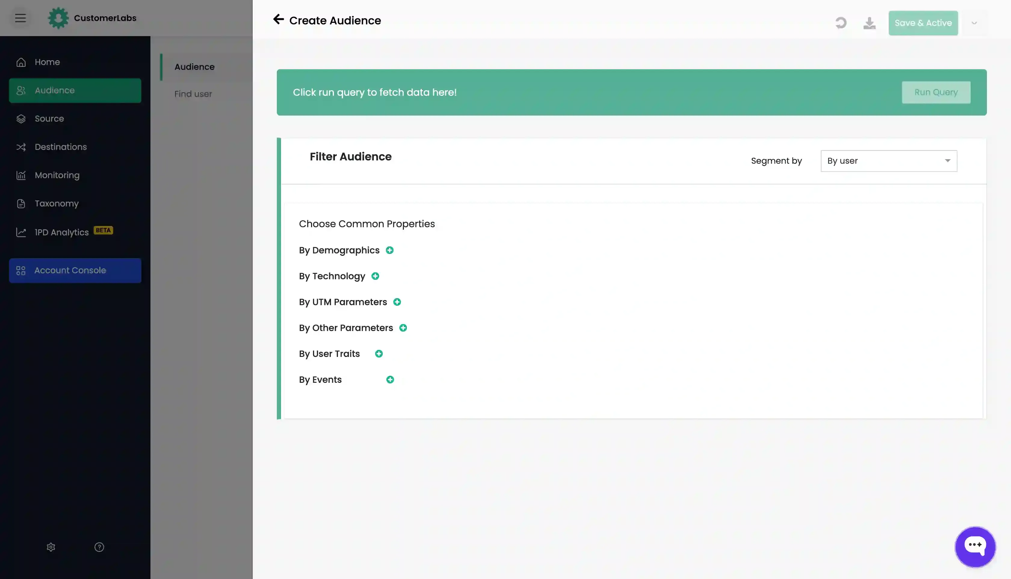 Create first-party audience in Customerlabs 1PD Ops