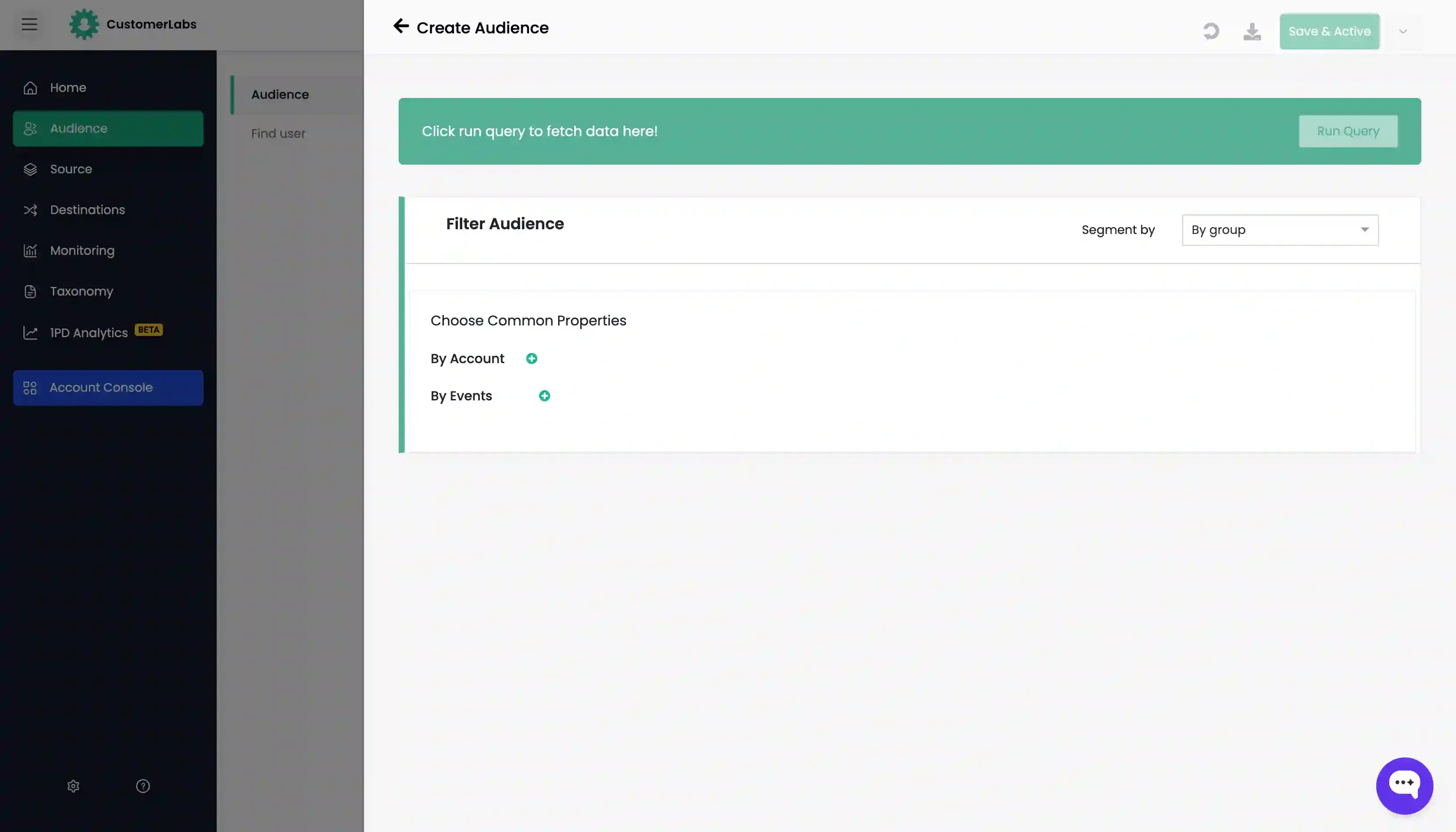 Create first-party audience in Customerlabs 1PD Ops