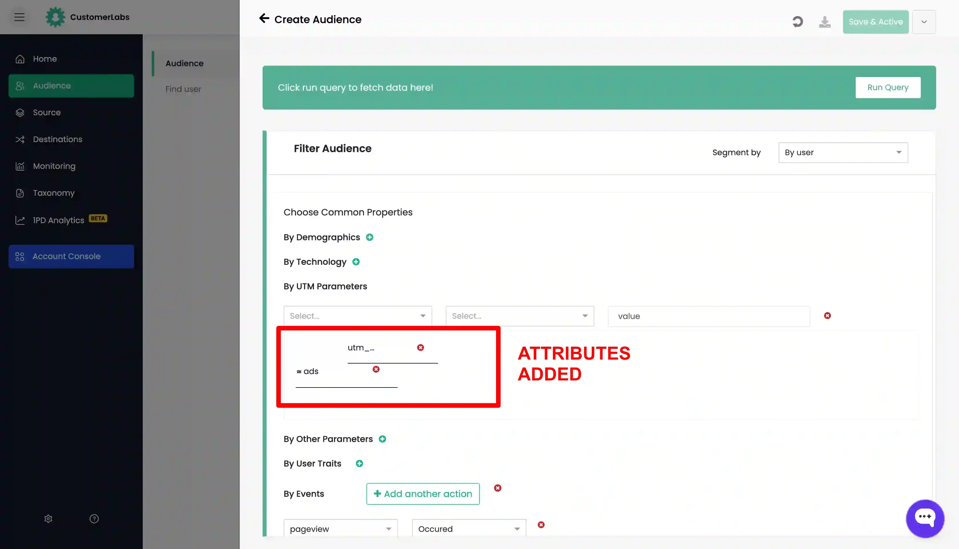 Create first-party audience in Customerlabs 1PD Ops