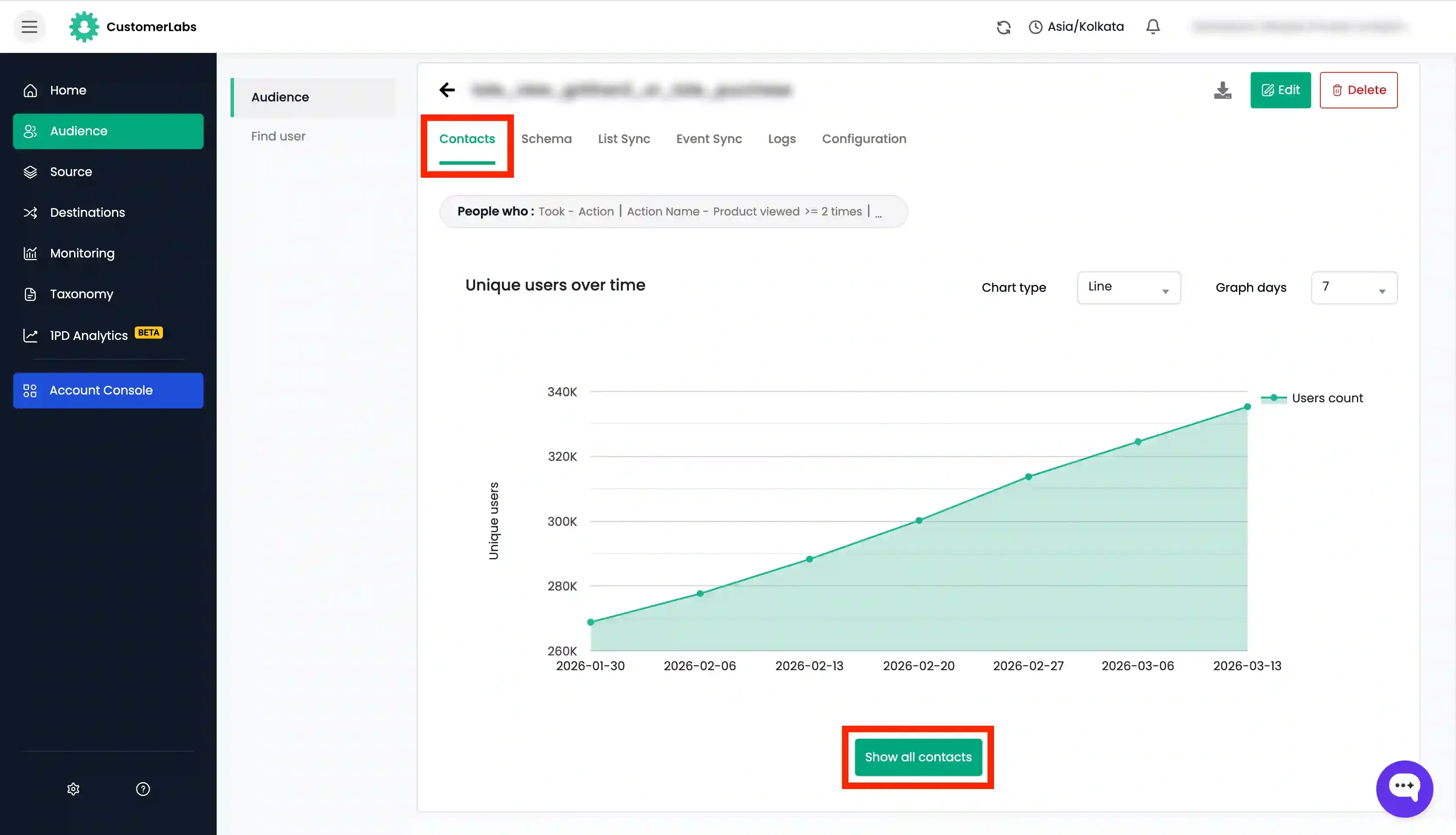 View Audience in CustomerLabs