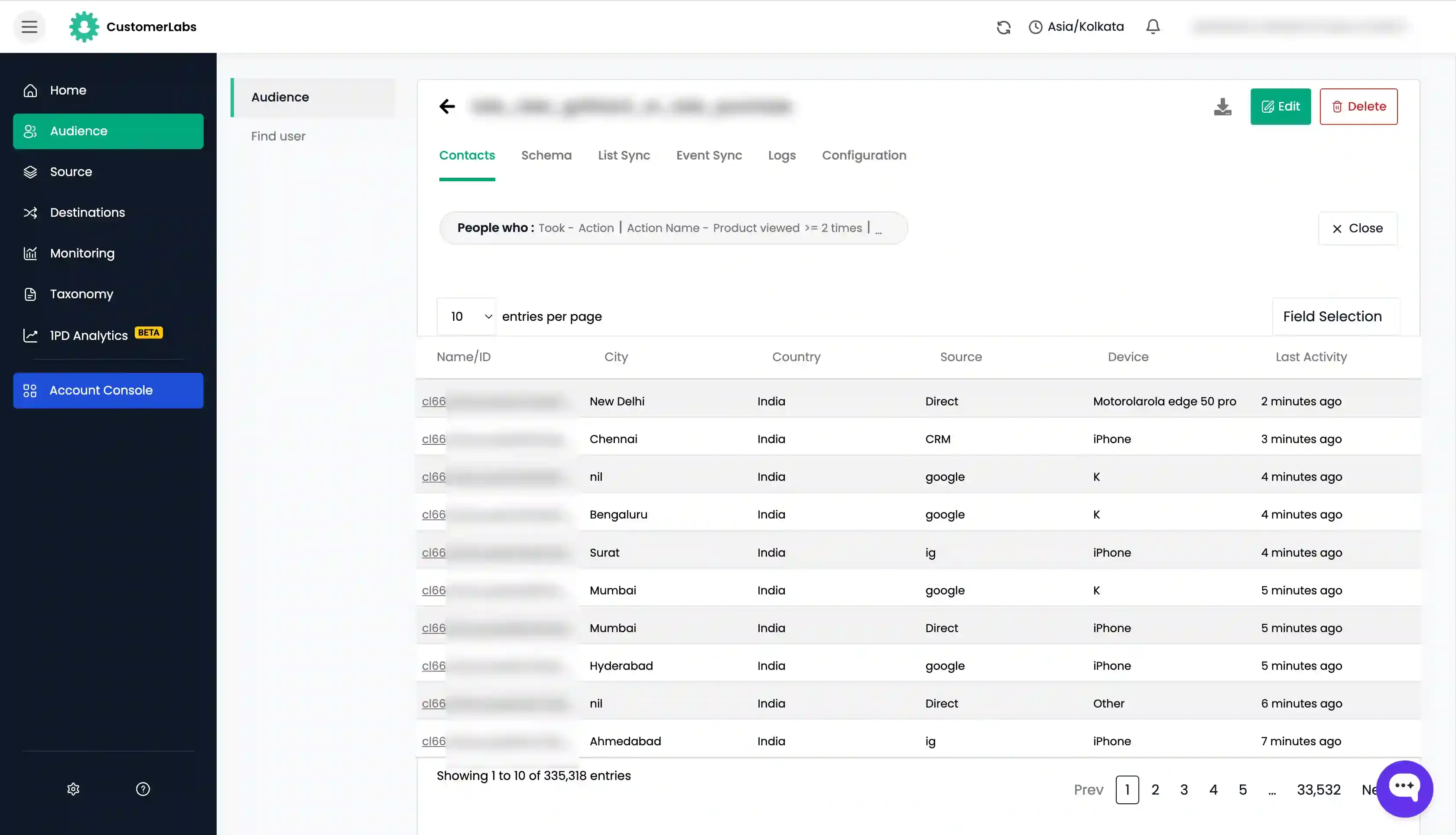 View Audience in CustomerLabs
