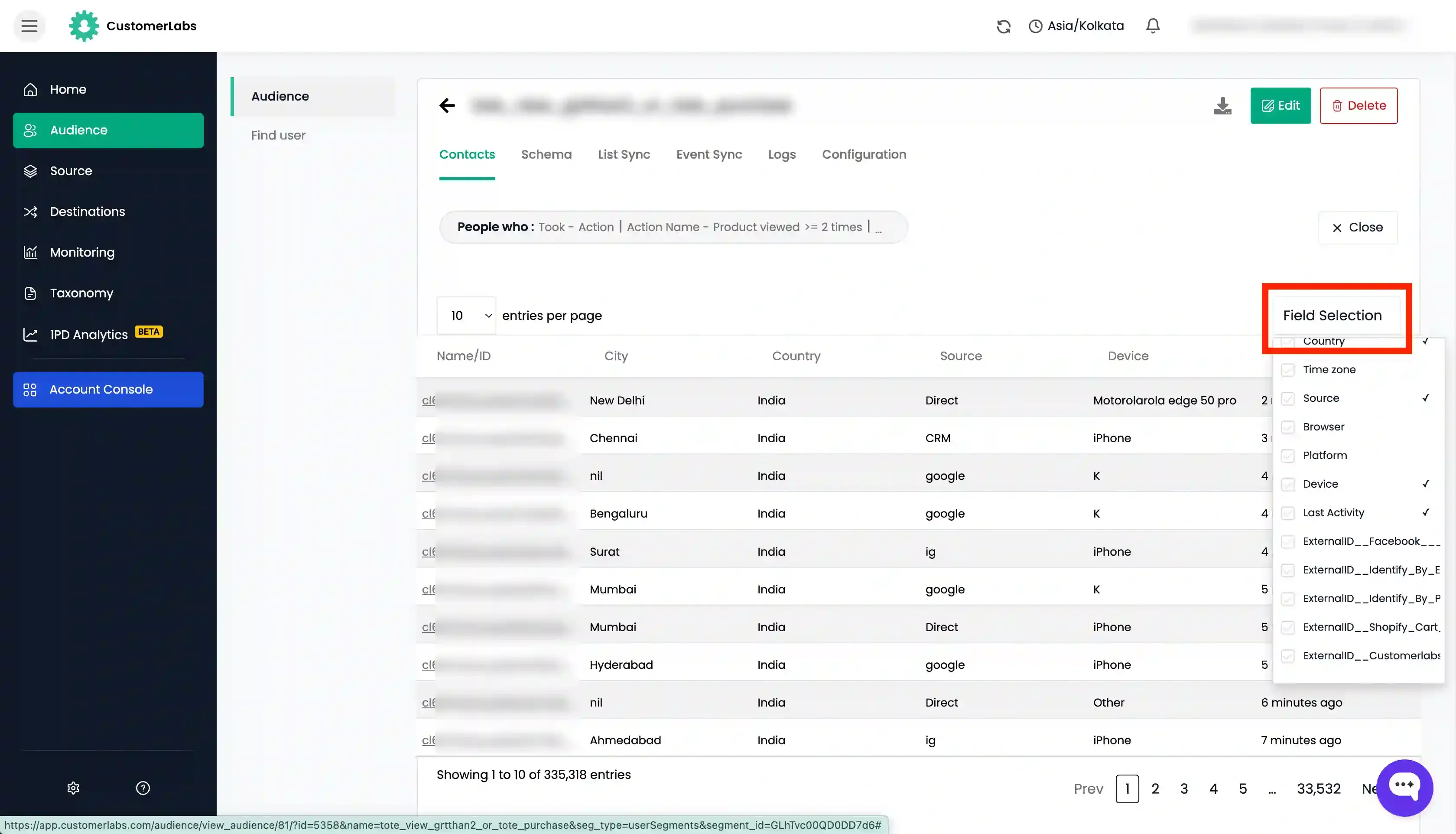 View Audience in CustomerLabs