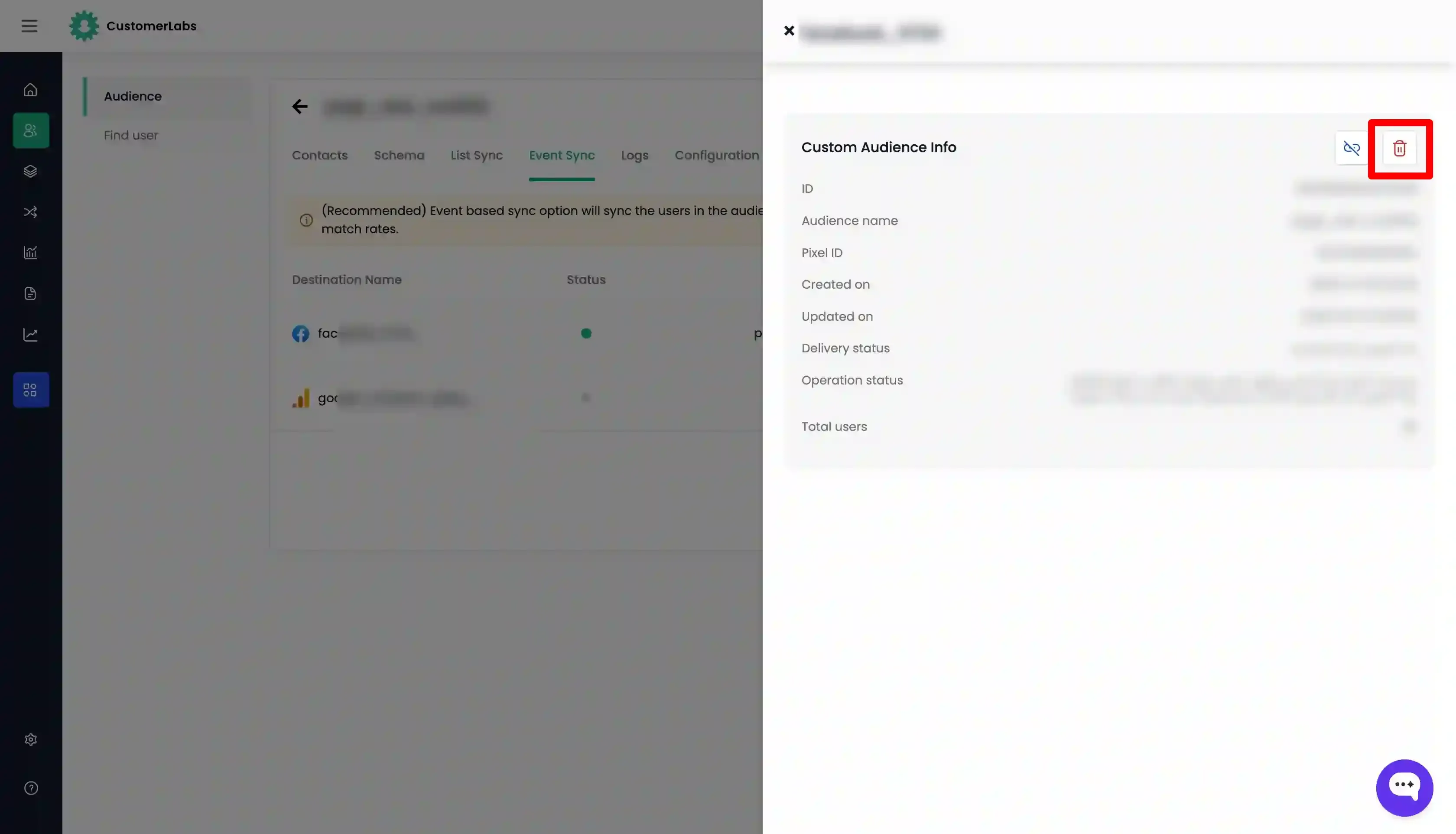 Event Sync Settings Tab