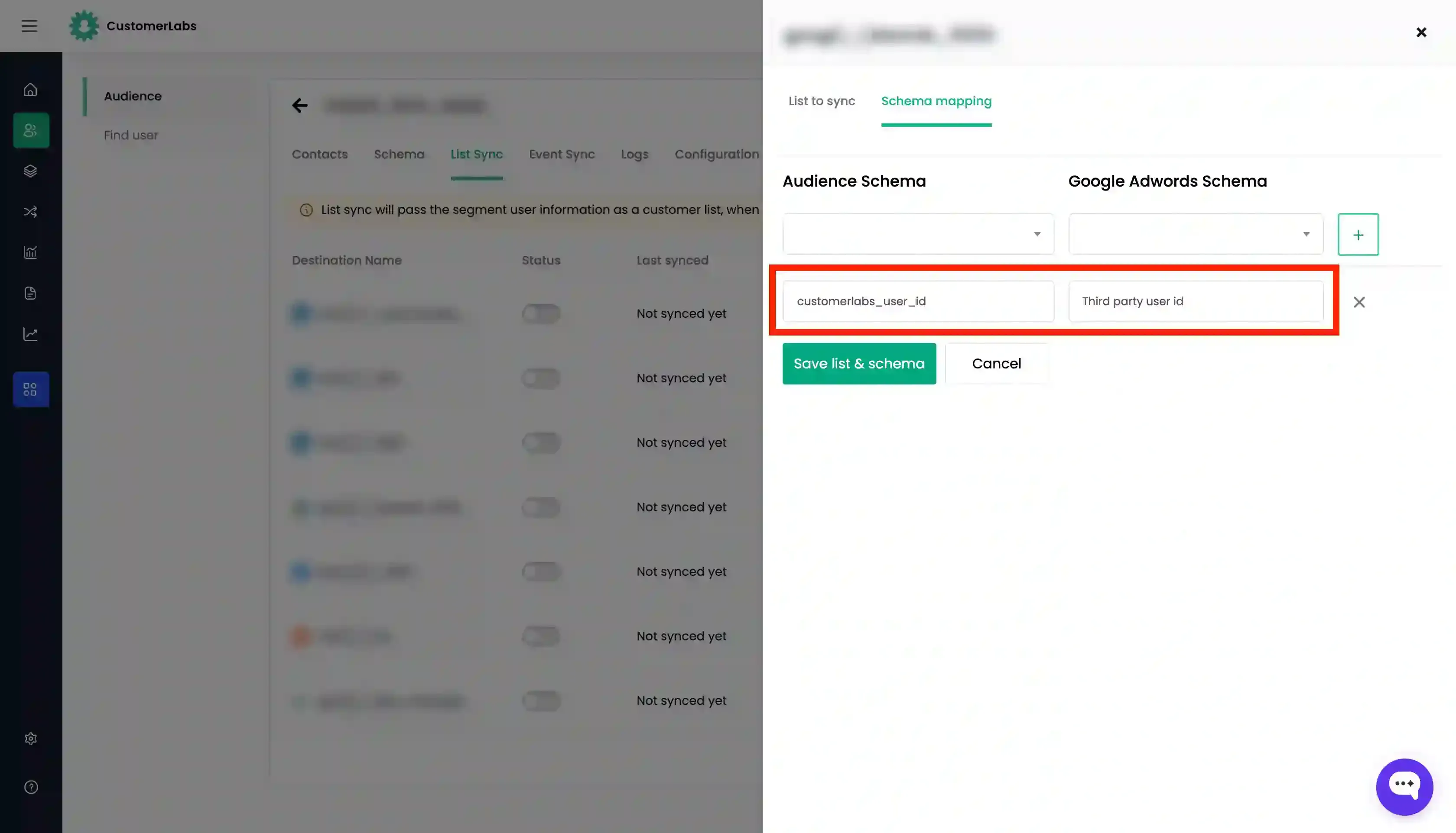 Save List and Schema for Google Ads