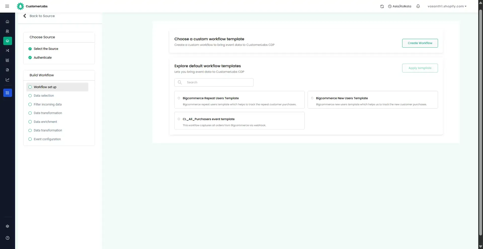 CustomerLabs BigCommerce workflow templates