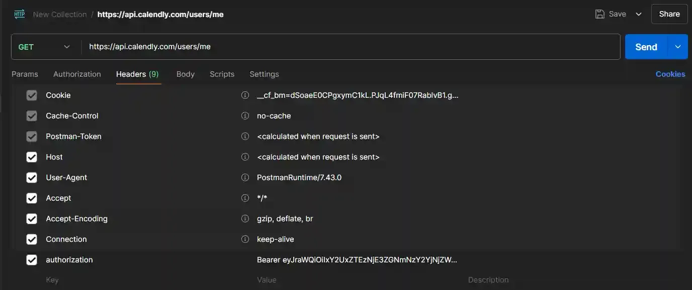 postman request to retrieve user and organization urIs