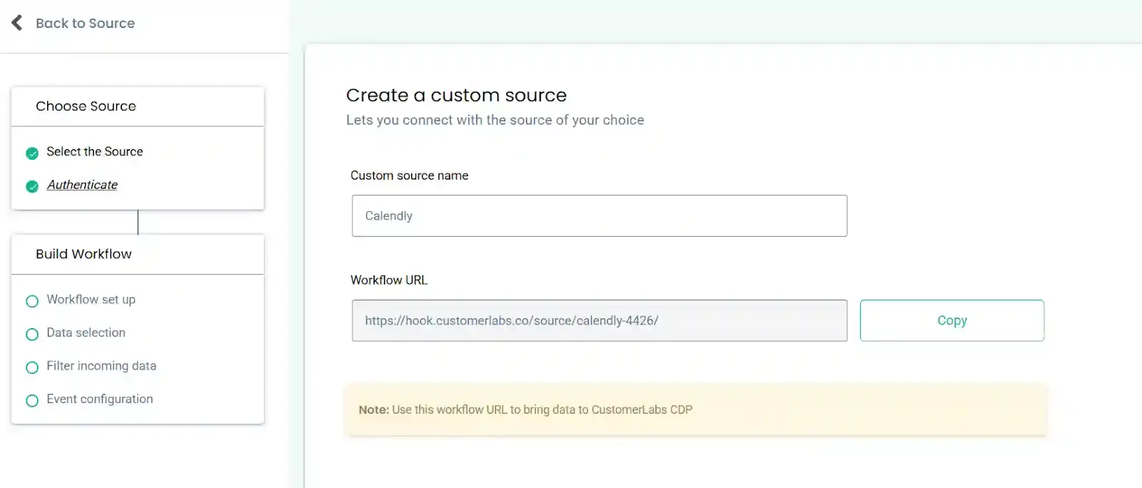 custom source webhook url generation