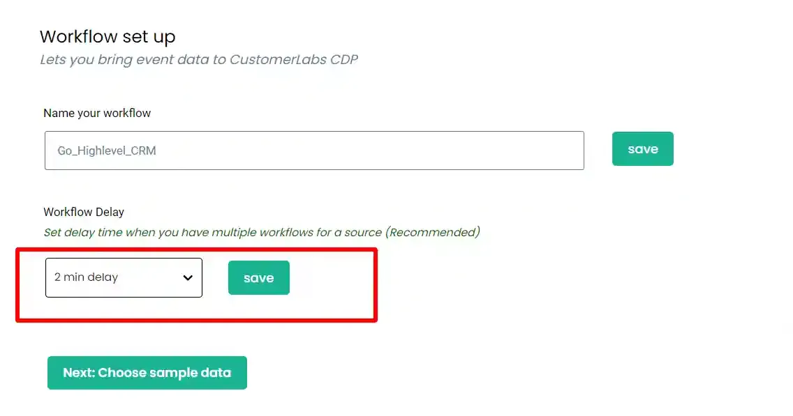 naming the workflow in customerlabs