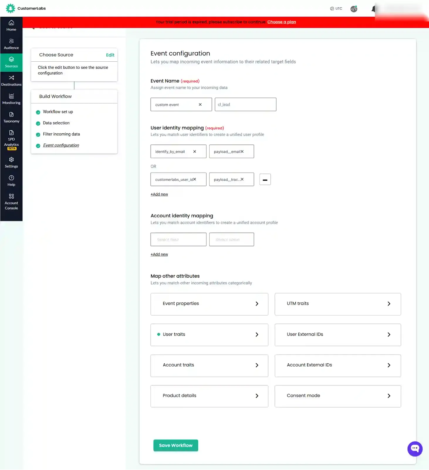sample payload with cluid in utm_term field