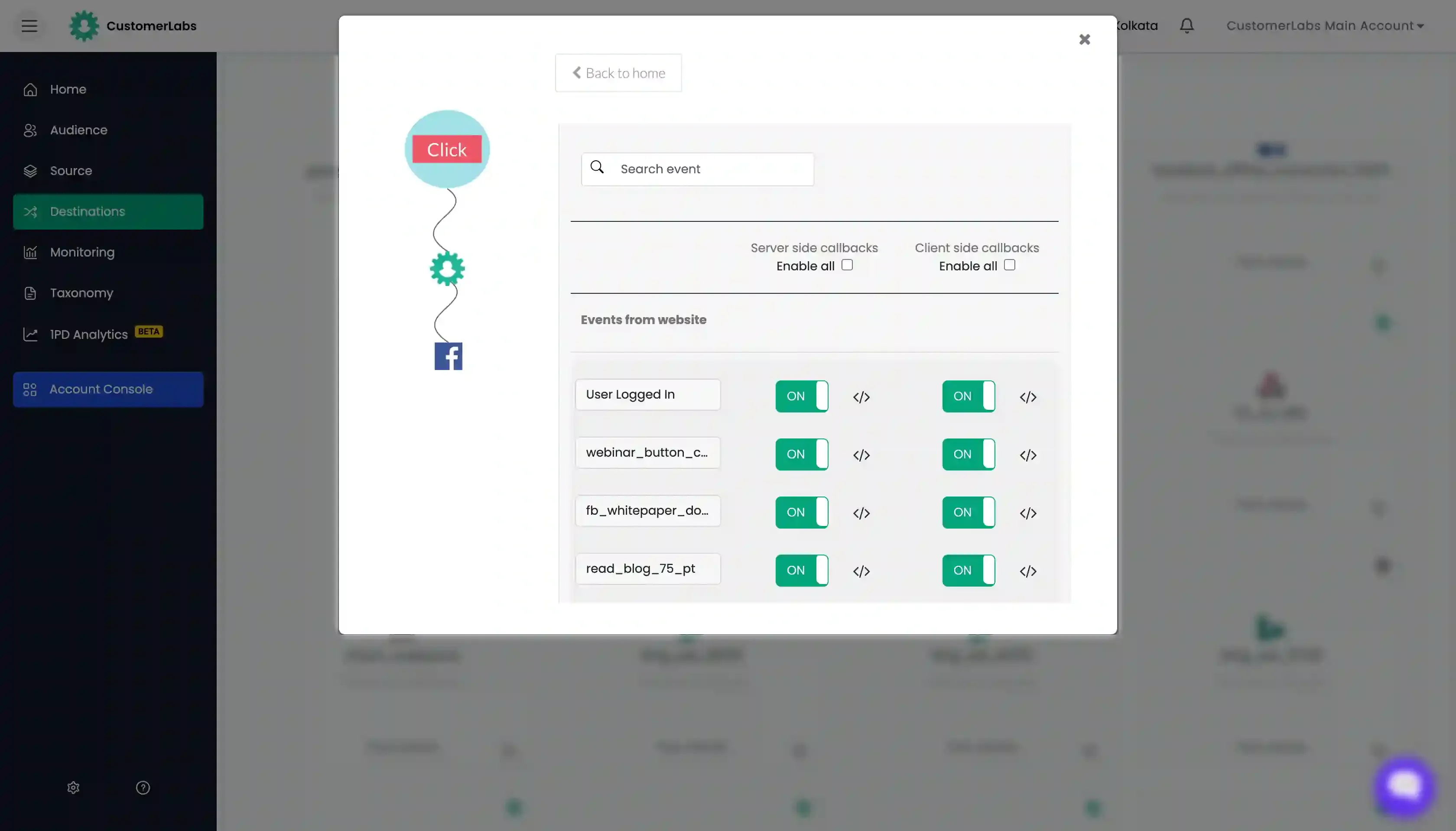 Integrate any platform with customerlabs as destination