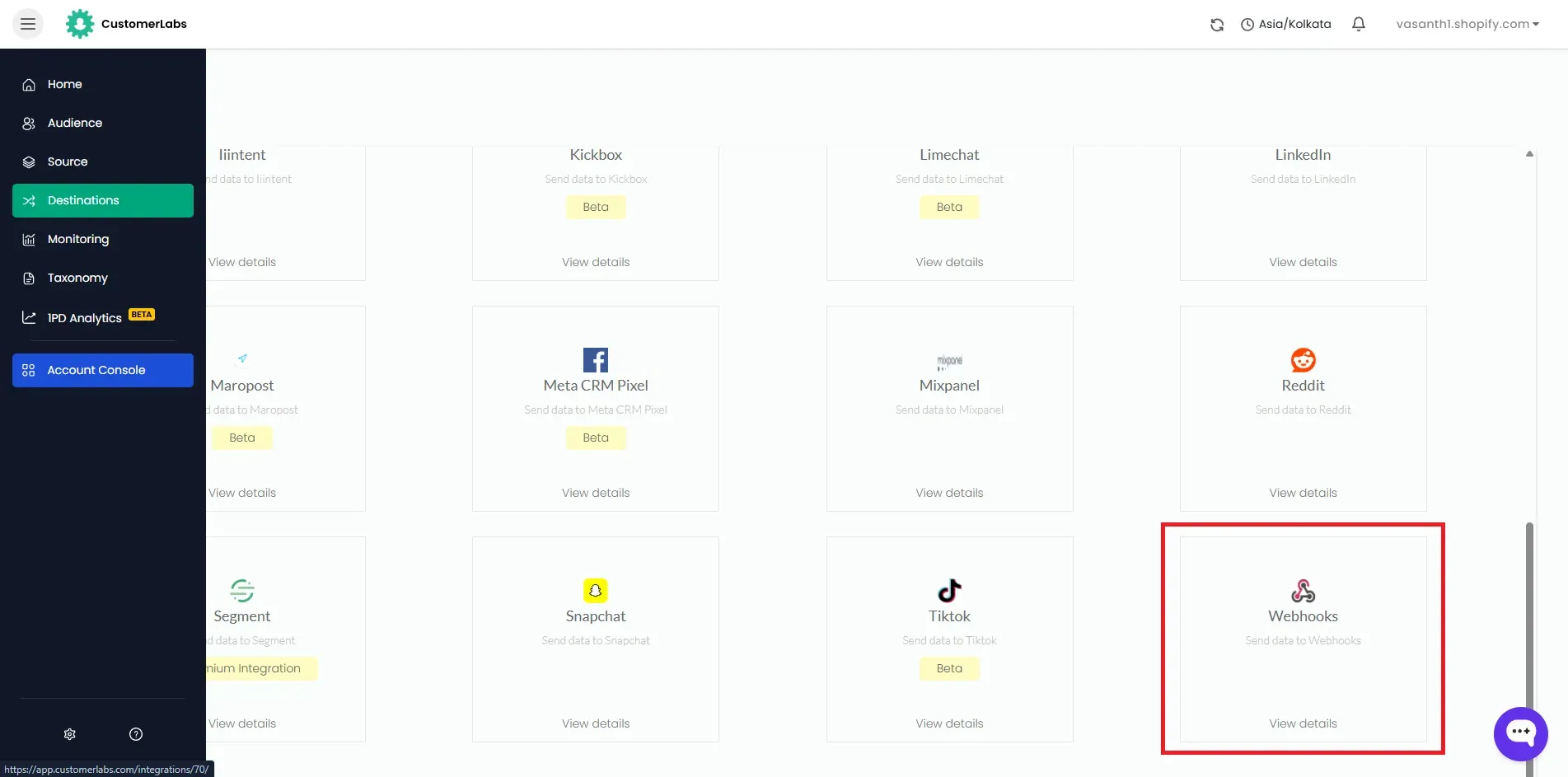 CustomerLabs Destination Webhook