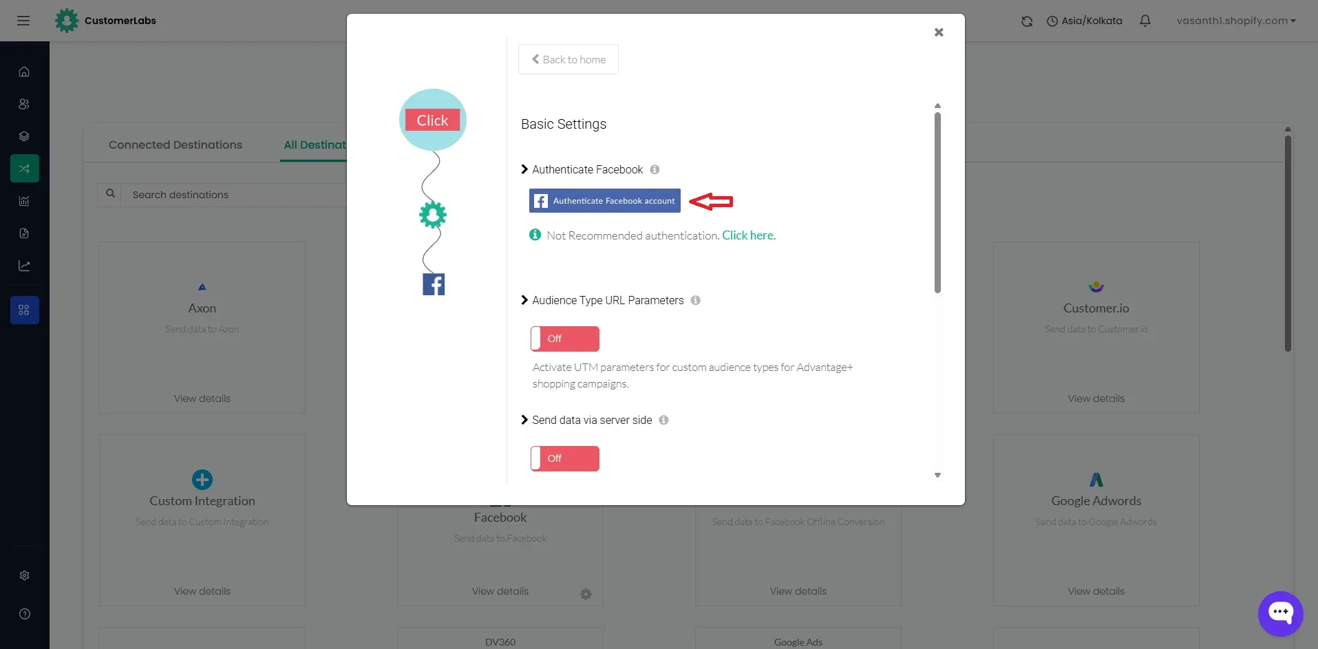 Facebook Authentication with Customerlabs